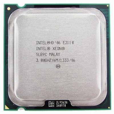Intel Xeon E3110 處理器，775腳位、3.0 GHz，6MB快取、1333 MHz、伺服器拆機測試良品