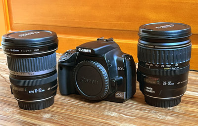 【Canon 一機二鏡】EOS 400D+10-22mm+28-135mm 單眼相機 鏡頭 二手品 配件全