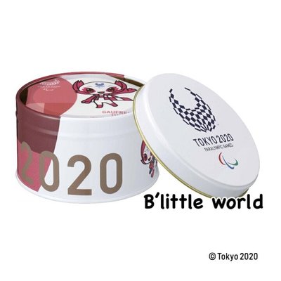 *B Little World * [現貨] 2020東京奧運限定/帕運吉祥物娃娃法蘭酥圓鐵罐(空罐)/東京連線
