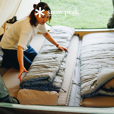 睡袋snowpeak雪峰sp精致露營戶外單人多功能入門款成人睡袋BD-105GY睡袋