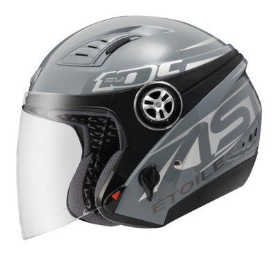 Astone 安全帽彩繪款 3/4罩半罩內建墨鏡DJ10A OO2 水泥灰銀