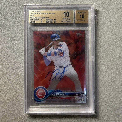 2018 MLB Topps Clearly Kris Bryant /50 Auto BGS10/10