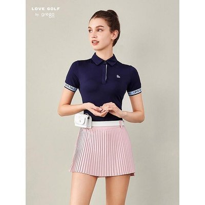 新款推薦 高爾夫女上衣短袖t恤夏季女士冰絲乾golf運動球衣翻領Polo衫-可開發票