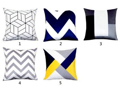 C - R - A - Z - Y - T - O - W　現代簡約北歐黑白幾何圖案沙發靠枕客廳抱枕樣品屋軟包咖啡館靠枕