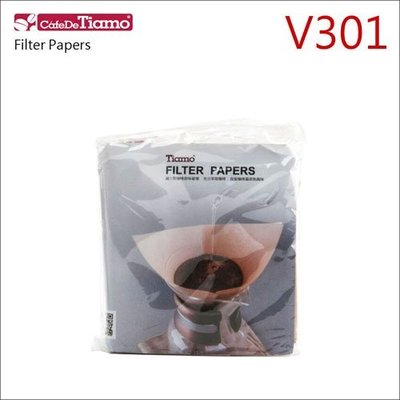 Tiamo 堤亞摩咖啡生活館【HG2122-2】Tiamo V301無漂白咖啡濾紙40入 (1-2杯份)
