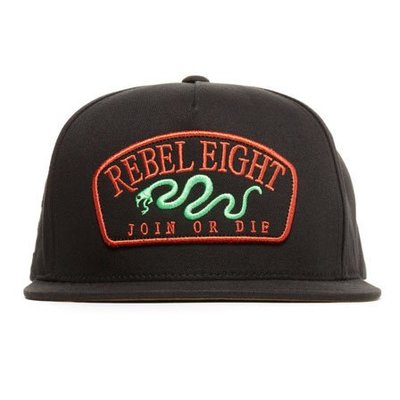 【REBEL8】JOIN OR DIE SNAPBACK  (黑色)可調節帽子