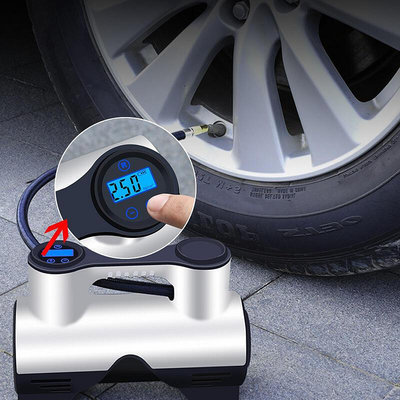 12V 大功率充氣機車載電動充氣泵汽車用轎車小型可攜式輪胎打氣筒