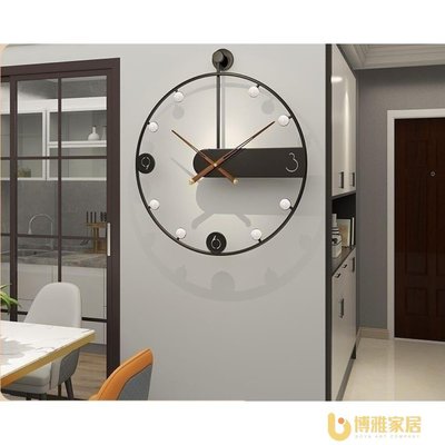 西班牙掛鐘 現代簡約鐘錶 家用客廳裝飾時鐘 鐵藝創意掛鐘-博雅家居