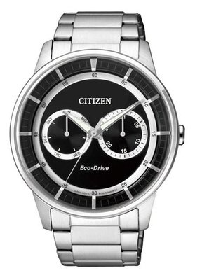CITIZEN 星辰 光動能雙環都會腕錶-黑/BU4000-50E /42mm