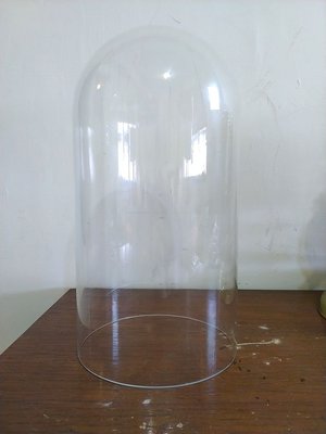 全新 圓柱形透明玻璃罩 玻璃罩 玻璃展示罩 玻璃陳列罩 玻璃保護罩 玻璃鐘罩 防塵罩 -- 不含德國400天旋轉鐘