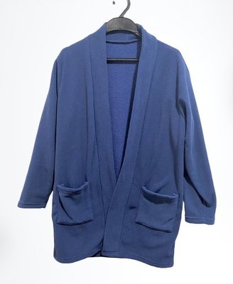 XL號 寶藍色刷毛大衣外套 (S號 M號 L號可穿) 保暖長版外套 有雙口袋 女裝 二手衣 M7