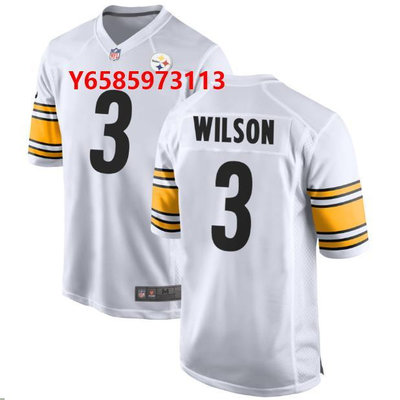 橄欖球NFL匹茲堡鋼人Steelers橄欖球服3號Russell Wilson球衣威爾遜男裝