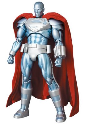 =海神坊=日本 MEDICOM MAFEX 181 超人歸來 STEEL SUPERMAN 可動公仔人偶模型場景擺飾收藏