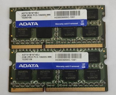 ADATA威鋼-筆電用記憶體DDR3/2GBX2=4GB(2條一標)