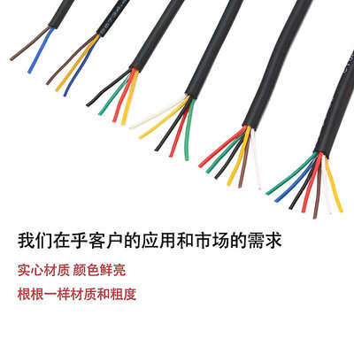 電源線AVVR銅芯電纜線護套線2芯3芯4芯5芯6芯7芯多芯信號線控制線電源線