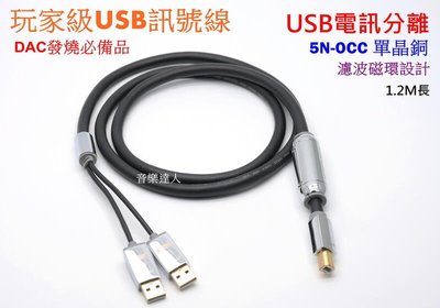 "音樂達人"嚴選高CP值 電源訊號分離USB線 USB電訊分離線 DAC必備 非 iFi iDefender 適D10s