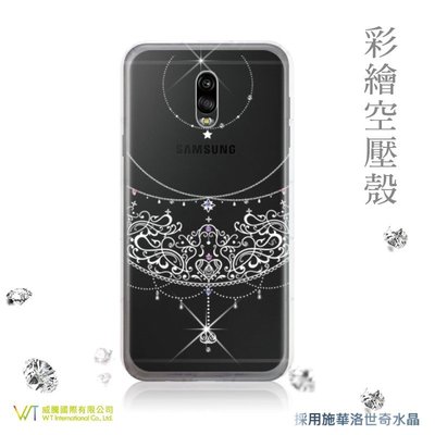 【WT 威騰國際】WT® Samsung Galaxy J7+ 施華洛世奇水晶 彩繪空壓殼 軟殼 -【愛戀】