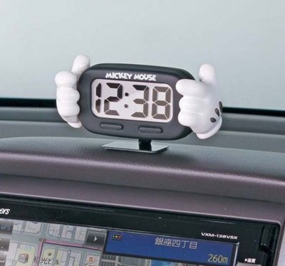 樂樂小舖-日本NAPOLEX WD-327 米奇液晶時鐘 車用黏貼式電子時鐘 電池式電子時鐘