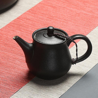 恬靜 日式茶壺陶瓷黑陶茶具功夫茶具半手工茶具泡茶壺套裝