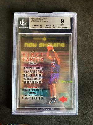 2000 UD NOW SHOWING VINCE CARTER   BGS 9級鑑定卡 飛人卡特
