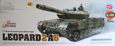1/16 Scale 德國豹重型遙控坦克 German Leopard 2A6 聲光 BB彈 冒煙