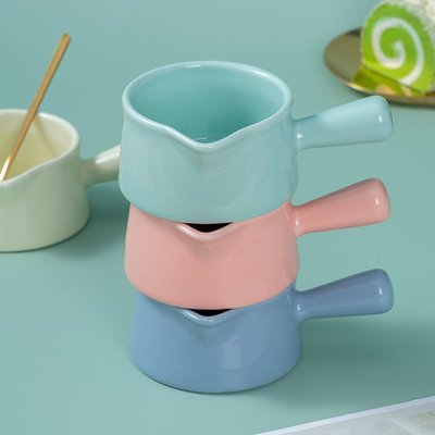 【熱賣下殺】日式家用奶缸陶瓷迷你手柄創意可愛烘焙壺咖啡色釉小奶