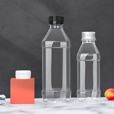 下殺 熱銷#250ml透明塑料瓶有蓋食品級pet空礦泉水飲料方形一次性油瓶子#塑料瓶#飲料瓶#空瓶