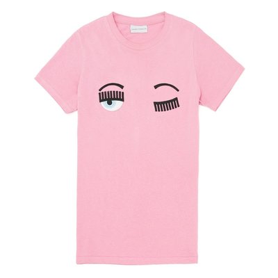 【17春夏新款】CHIARA FERRAGNI 眼睛睫毛 眨眼 粉色 T恤