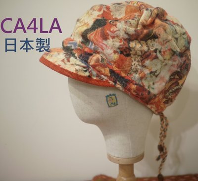 【CA4LA】帽🍑橘色圖繪鴨舌帽