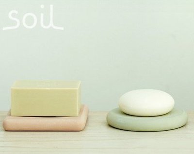 發現花園 日本選物~日本製 Soil 珪藻土 肥皂盤-方型/圓型 ～白/綠/粉橘
