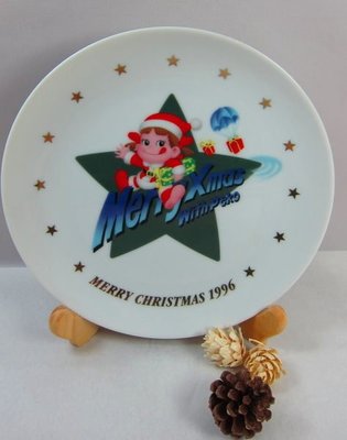 §Betty's日本古董&amp;精品雜貨§真品~Fujiya不二家牛奶妹1996年聖誕紀念盤~
