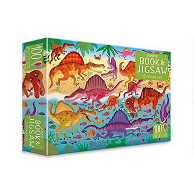 現貨《童玩繪本樂》Usborne Book and Jigsaw 恐龍拼圖 大塊拼圖 100片拼圖 恐龍積木 恐龍玩具