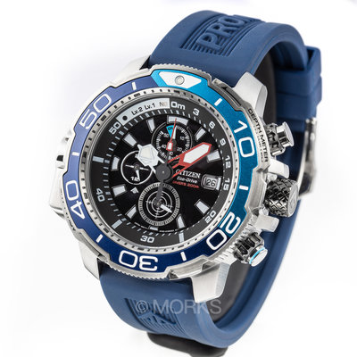 CITIZEN BJ2169-08E 星辰錶 手錶 50mm 專業潛水錶 光動能 黑面盤 藍色膠錶帶 男錶