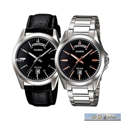 商務手錶 【自營】卡西歐Casio石英商務防水男表MTP-1370D-1A2男士手表腕表機械表 -促銷