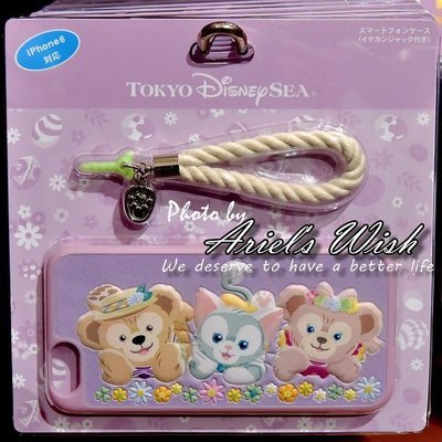 Ariel's Wish東京迪士尼Duffy Shelliemay春季iphone 6手機殼保護套附海軍風麻繩吊飾-現貨
