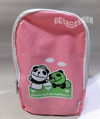 一個 日版 早期發行 日本 麒麟 KIRIN 生茶 貓熊 熊貓 簡易 飲料 寶特瓶 收納袋 背包 粉紅色 小孩用