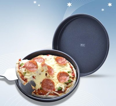下殺 烤盤披薩盤8寸家用圓形烤盤蛋糕pizza盤烤箱用烘焙模具WD