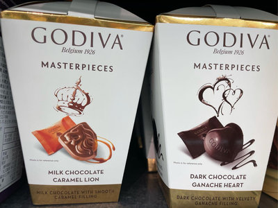 3/31前 一次同口味買2盒 單盒329Godiva 盒裝焦糖牛奶巧克力 106.5g/盒 或 盒裝巧克力醬黑巧克力106.5g 最新到期日2024/6/26