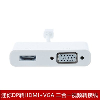 迷你mini dp轉hdmi vga轉換器雷電介面電腦投影儀電視二合一連接 A5.0308