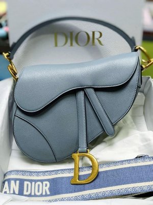 Dior 馬鞍包 雲藍色（含揹帶優惠價）少用近全新