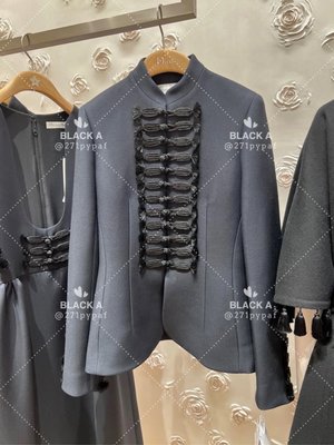 【BLACK A】Dior 2023 Cruise 早春 黑色羊毛絲綢外套 宮廷風 中國風 價格私訊