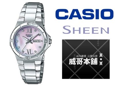 【威哥本舖】Casio台灣原廠公司貨 SHEEN系列 SHE-4022D-4A 日期顯示 簡約三針女石英錶