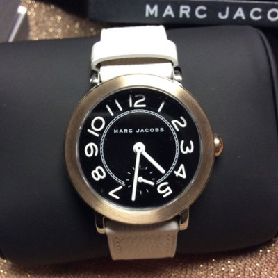 MARC BY MARC JACOBS女生手錶Riley玫瑰金色獨立小秒盤+白色皮革錶帶石英腕錶MJ1515/MARC JACOBS女錶