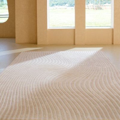 特賣-日式侘寂風地毯現代簡約高級輕奢沙發客廳極簡純色臥室赤貧白色