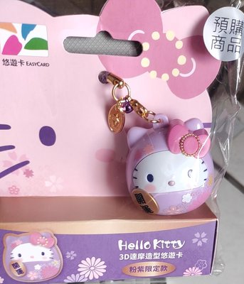 Hello Kitty 3D達摩造型悠遊卡，開運粉紫限定款