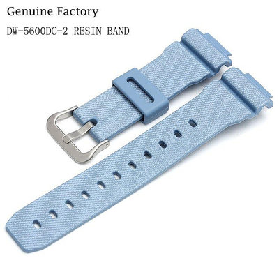 卡西歐G-SHOCK手錶配件DW-5600DC-2啞光淺藍色牛仔布紋錶帶