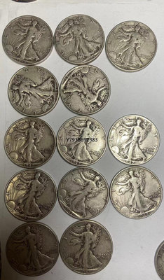 美國行走女神銀幣1942年1944年  銅錢古錢幣錢幣收藏
