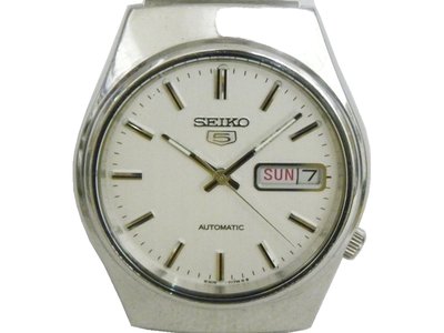 [專業] 機械錶 [SEIKO 5D0112] 精工5號自動錶[銀白色面+星+日期]時尚/軍/中性/軍錶