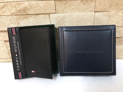 安安精品保證正品~Tommy Hilfiger 31TL19X021-001 Stockton男士雙折皮夾禮盒