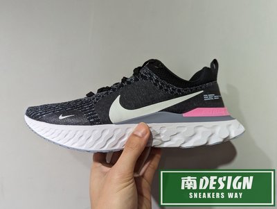 南 2023 1月 NIKE REACT INFINITY RUN FK 3 慢跑 男款 黑灰粉 DZ3014-001